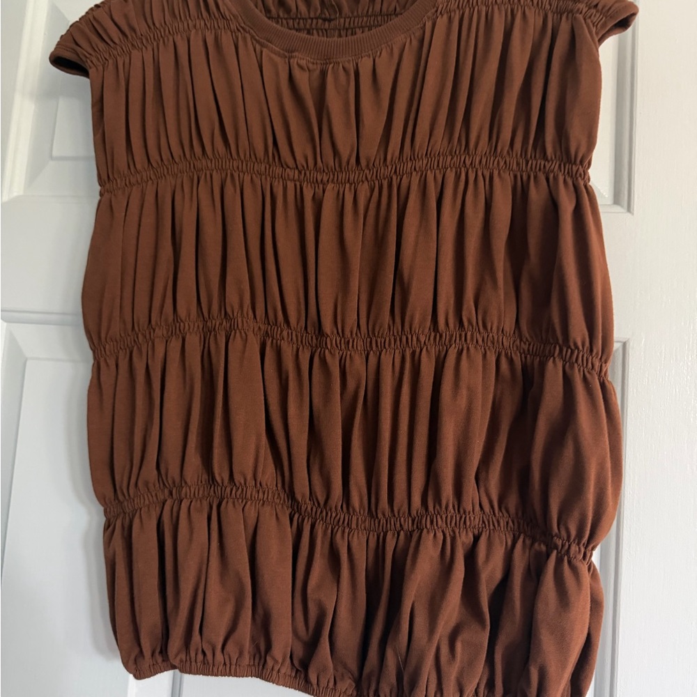 Brown Ruched Women's Top